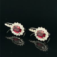 Orecchini Cianfrone Gioielli Donna in Oro bianco Rubino 1.25 Ct OROR-27-198 - OROR-27-198